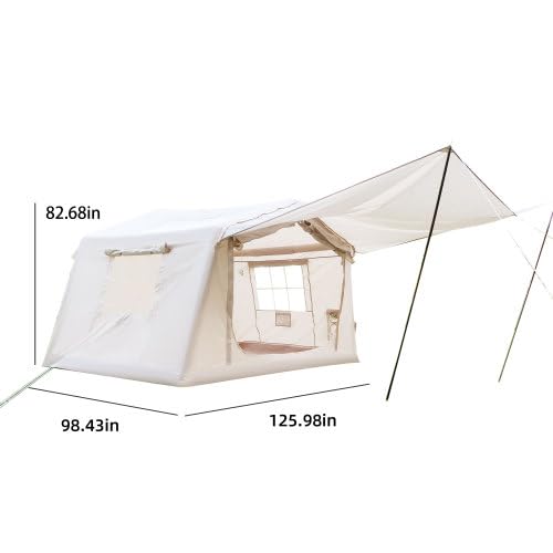 4-6 Person 4-Season Inflatable Camping Tent with Canopy