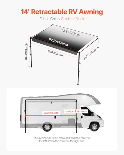 VEVOR Manual RV Awning Complete Kit for Campers