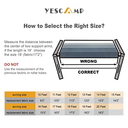 YESCAMP Manual Retractable RV Awning Kit for Trailers