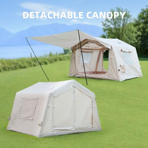 4-6 Person 4-Season Inflatable Camping Tent with Canopy