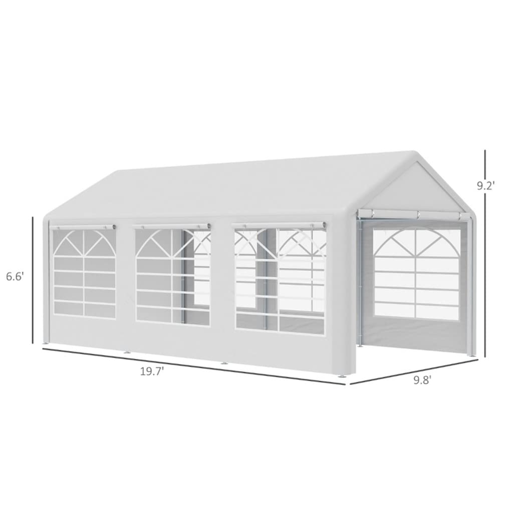 10x20 Party Tent Gazebo Canopy with Walls and Windows