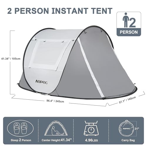 2-6 Person PU4500mm Pop-Up Camping Tent with Porch