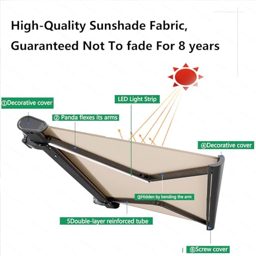Motorized Aluminum Retractable Patio Awning Canopy