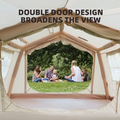 4-6 Person 4-Season Inflatable Camping Tent with Canopy