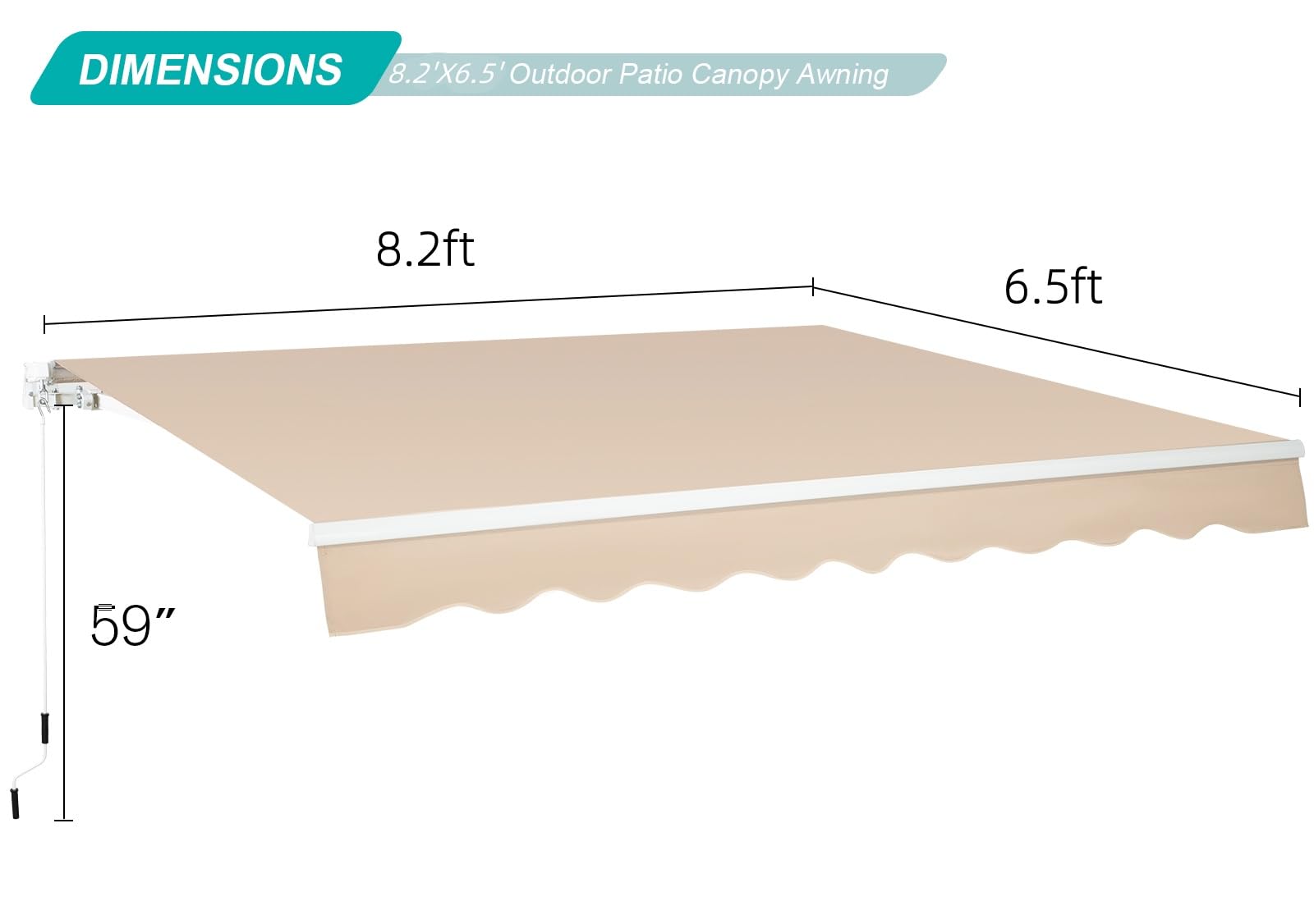 Retractable Patio Awning for Outdoor Shade Cover