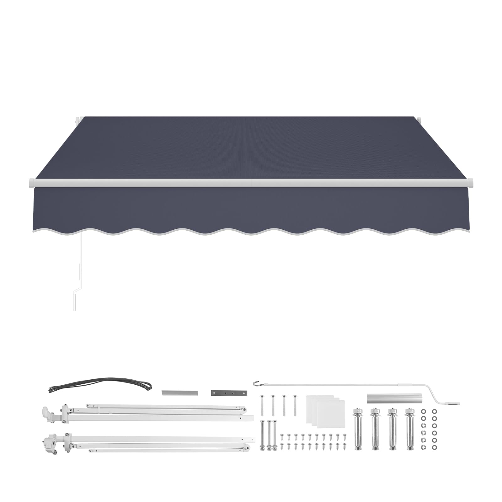 VEVOR Manual Retractable Patio Awning Sun Shade