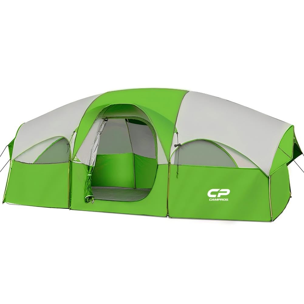 8-Person Weather-Resistant Family Tent with Room Divider
