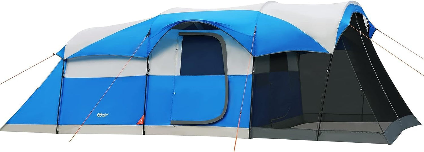 6-10 Person Water-Resistant Tunnel Tent with Screen Room