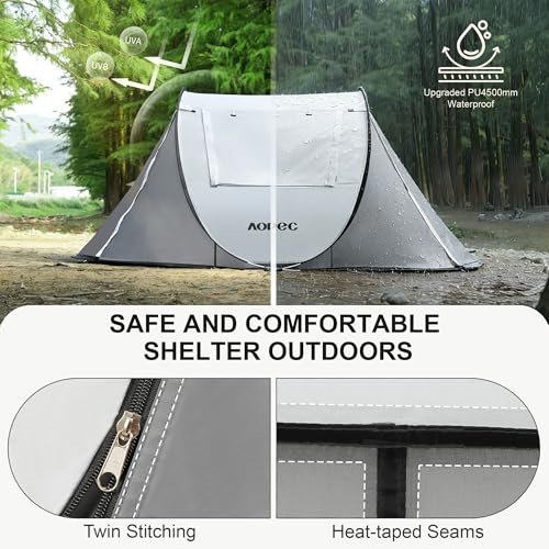 2-6 Person PU4500mm Pop-Up Camping Tent with Porch