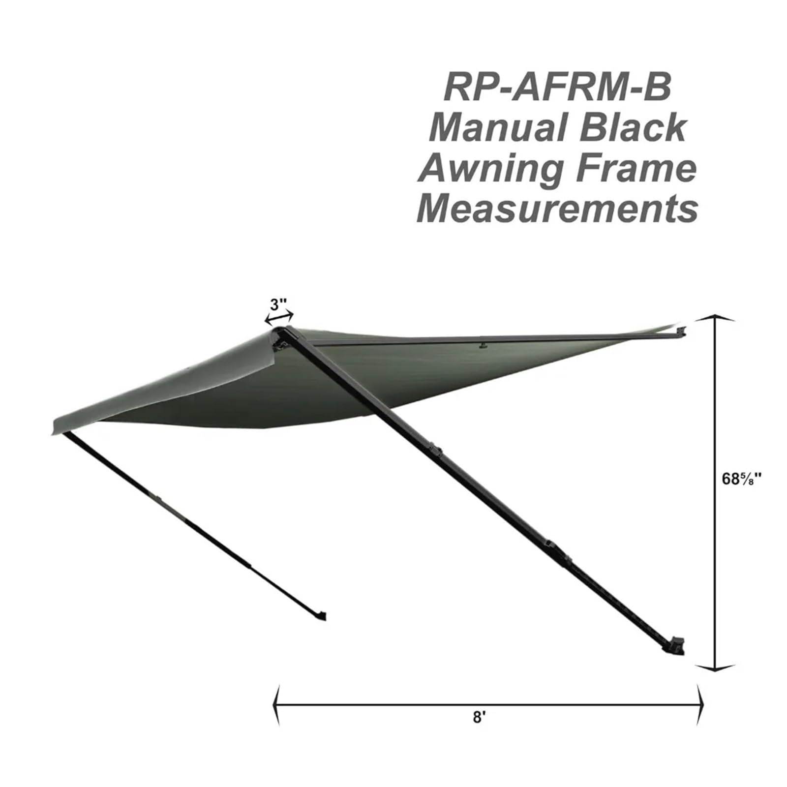 Manual Retractable RV Trailer Awning with Vinyl Fabric