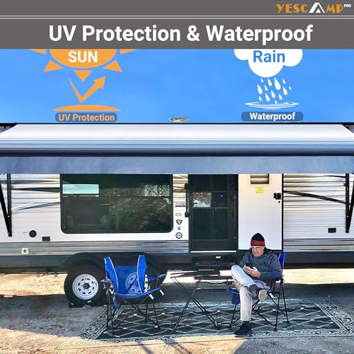 YESCAMP Manual Retractable RV Awning Kit for Trailers