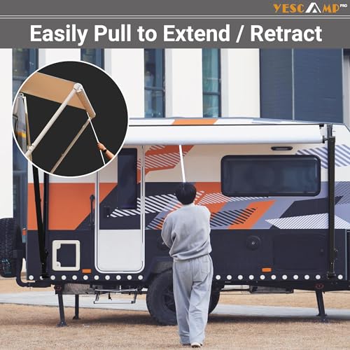 YESCAMP Manual Retractable RV Awning Kit for Trailers