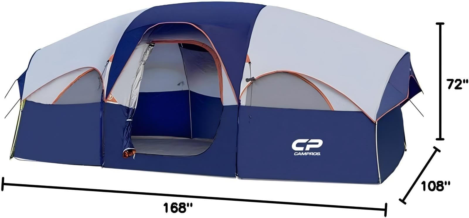 8-Person Weather-Resistant Family Tent with Room Divider