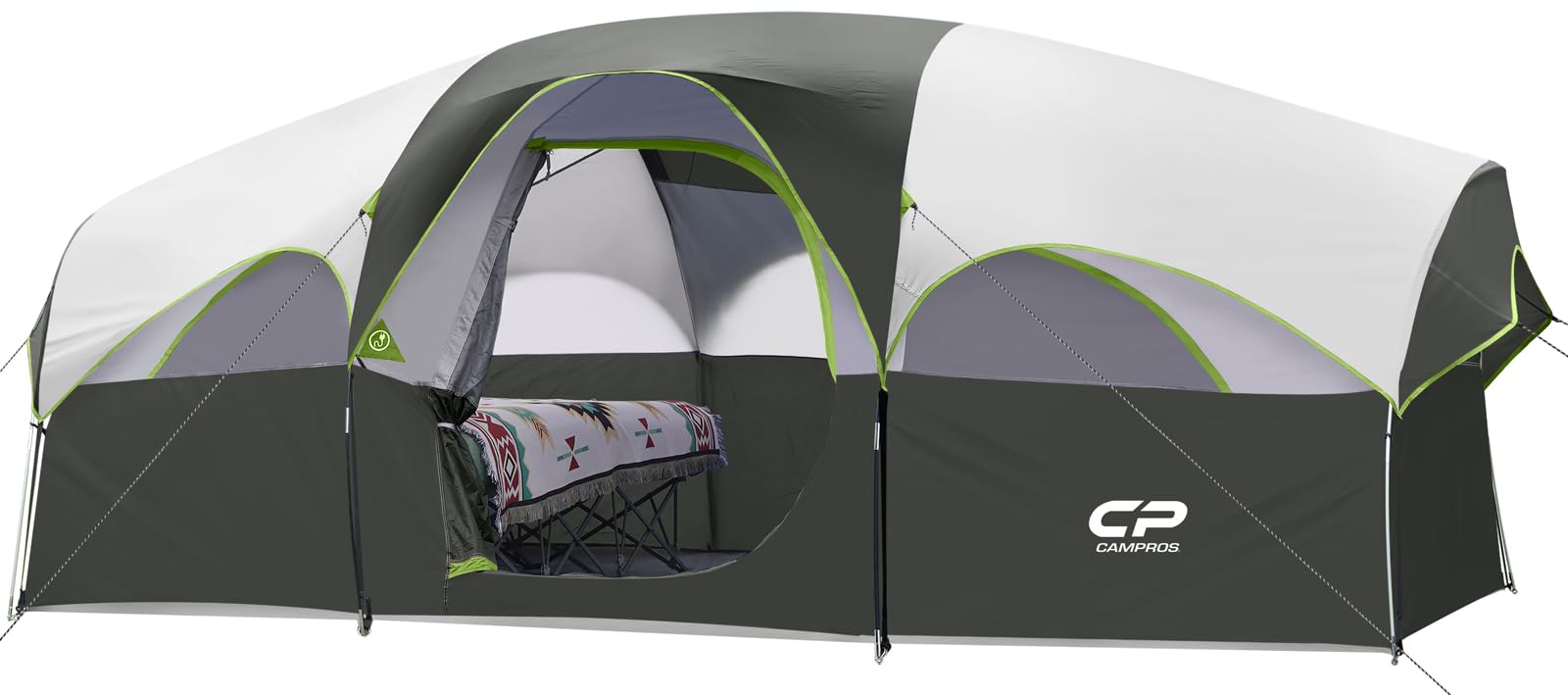8-Person Weather-Resistant Family Tent with Room Divider