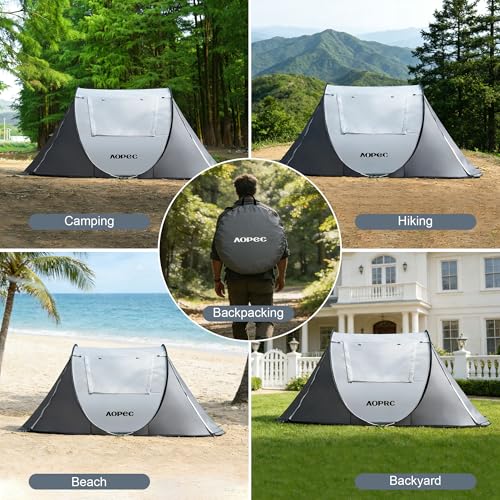 2-6 Person PU4500mm Pop-Up Camping Tent with Porch