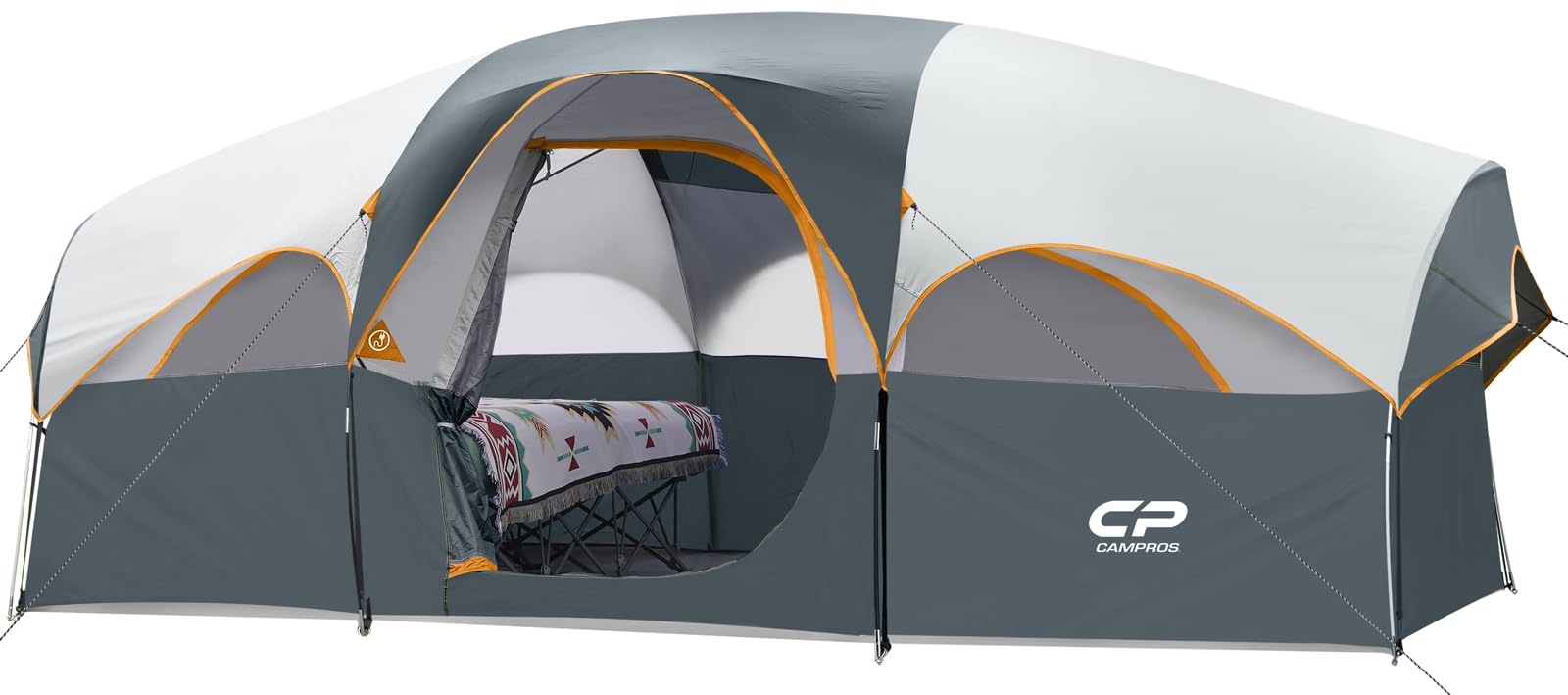 8-Person Weather-Resistant Family Tent with Room Divider