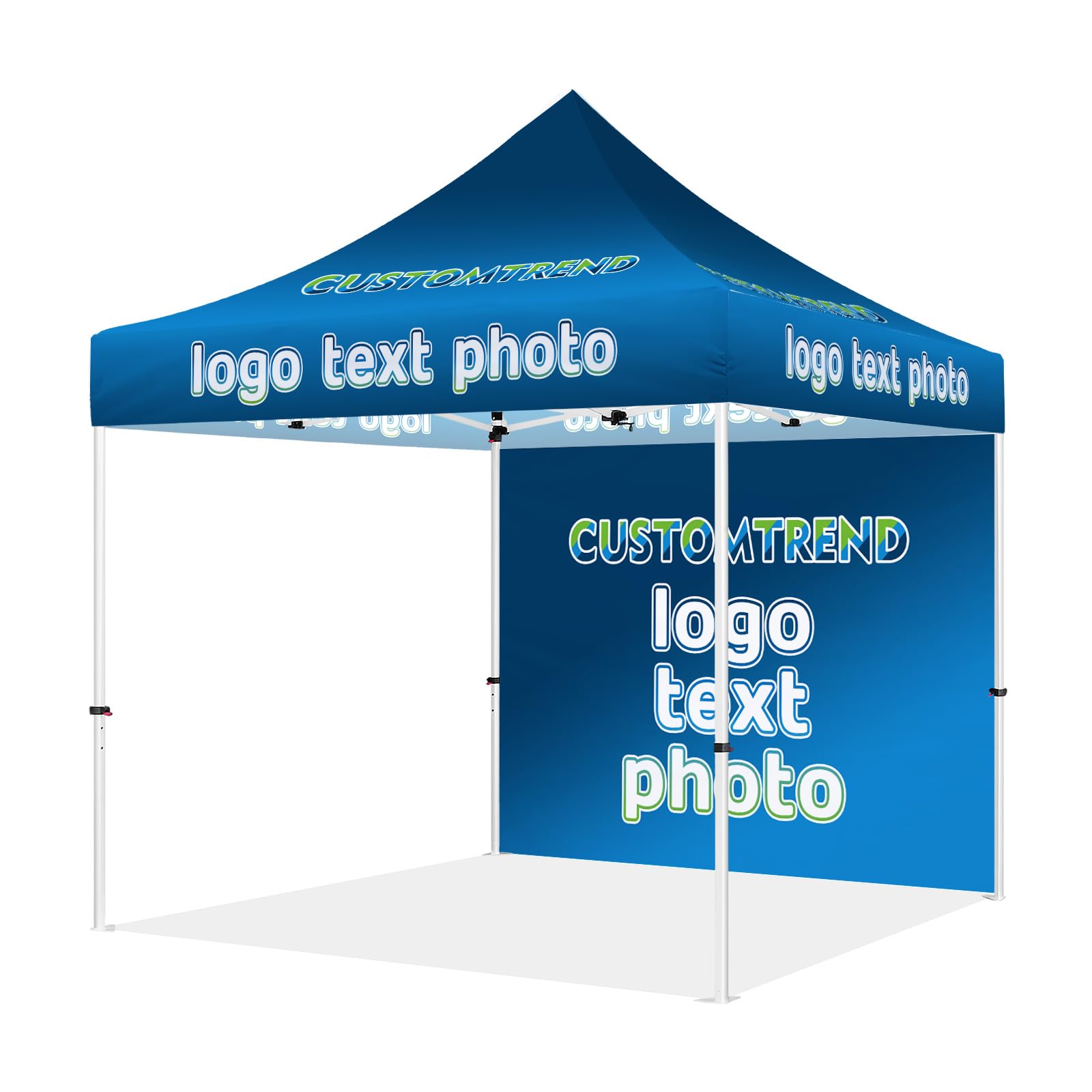 10x10 Custom Logo Pop-Up Canopy Tent with Roller Bag