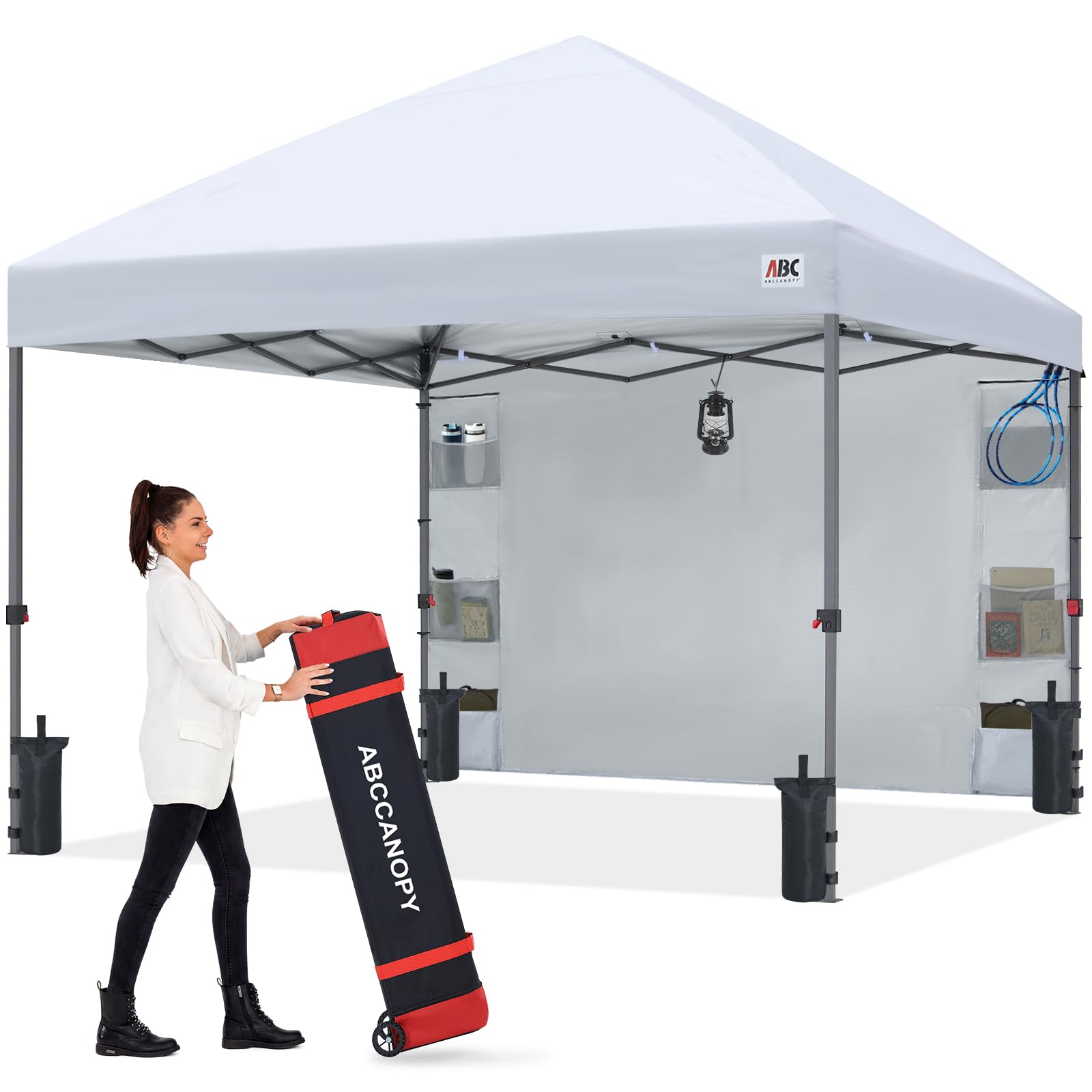 10x10 Heavy-Duty Pop-Up Canopy Tent with Sandbags