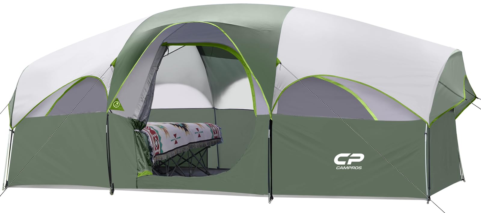 8-Person Weather-Resistant Family Tent with Room Divider
