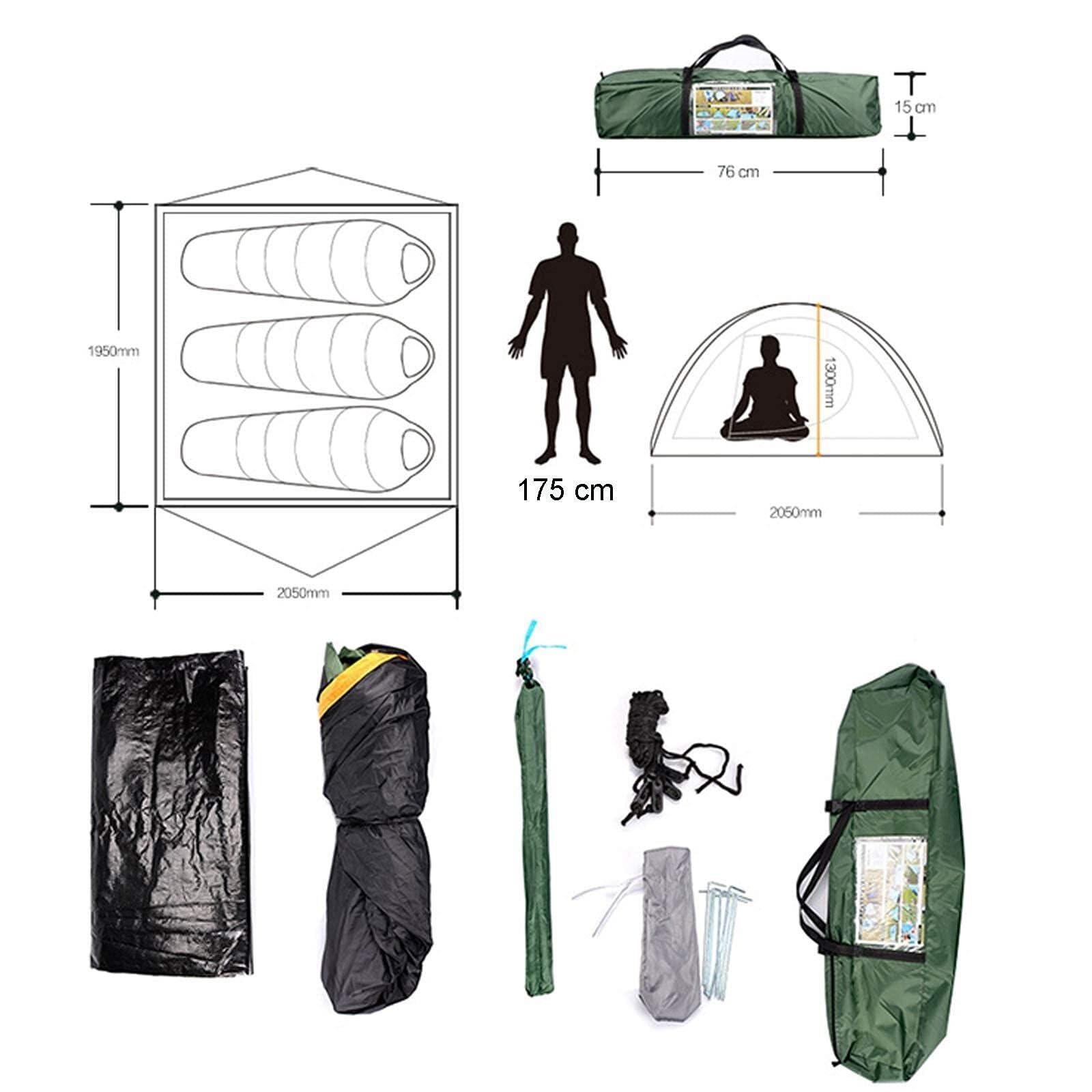 2-Person Compact Waterproof Windproof Camping Tent