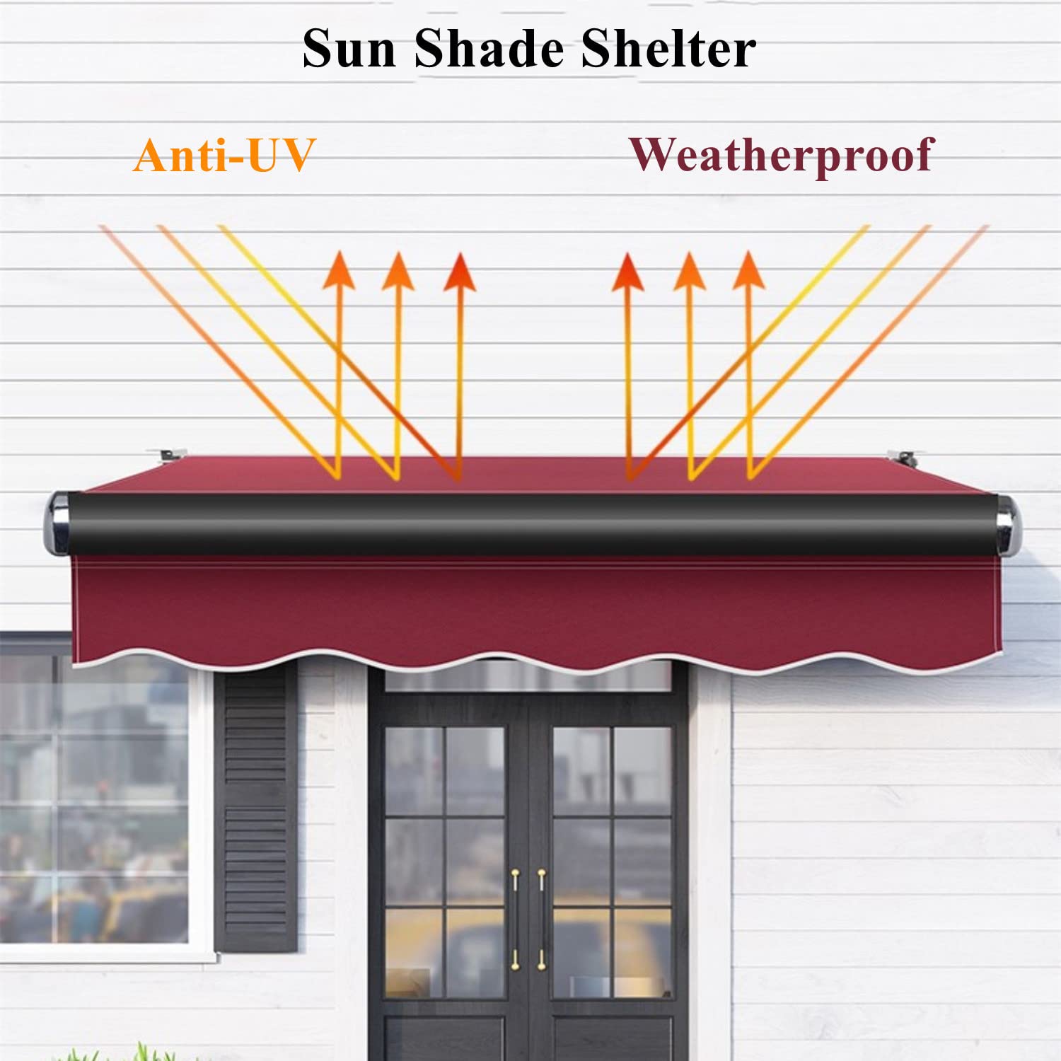 3x2.5m Electric Retractable Patio Awning Canopy