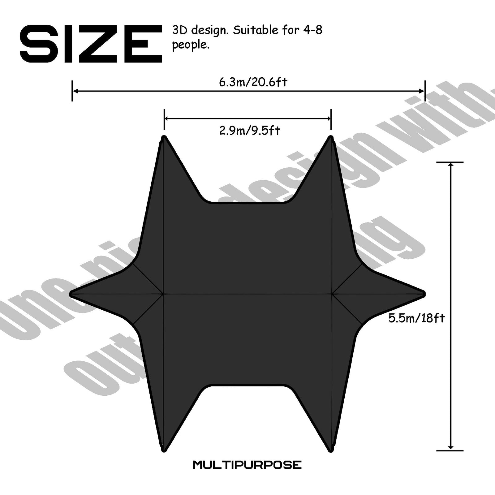 20.6x18FT Swallow-Tail UV Sun Shade Canopy Tent