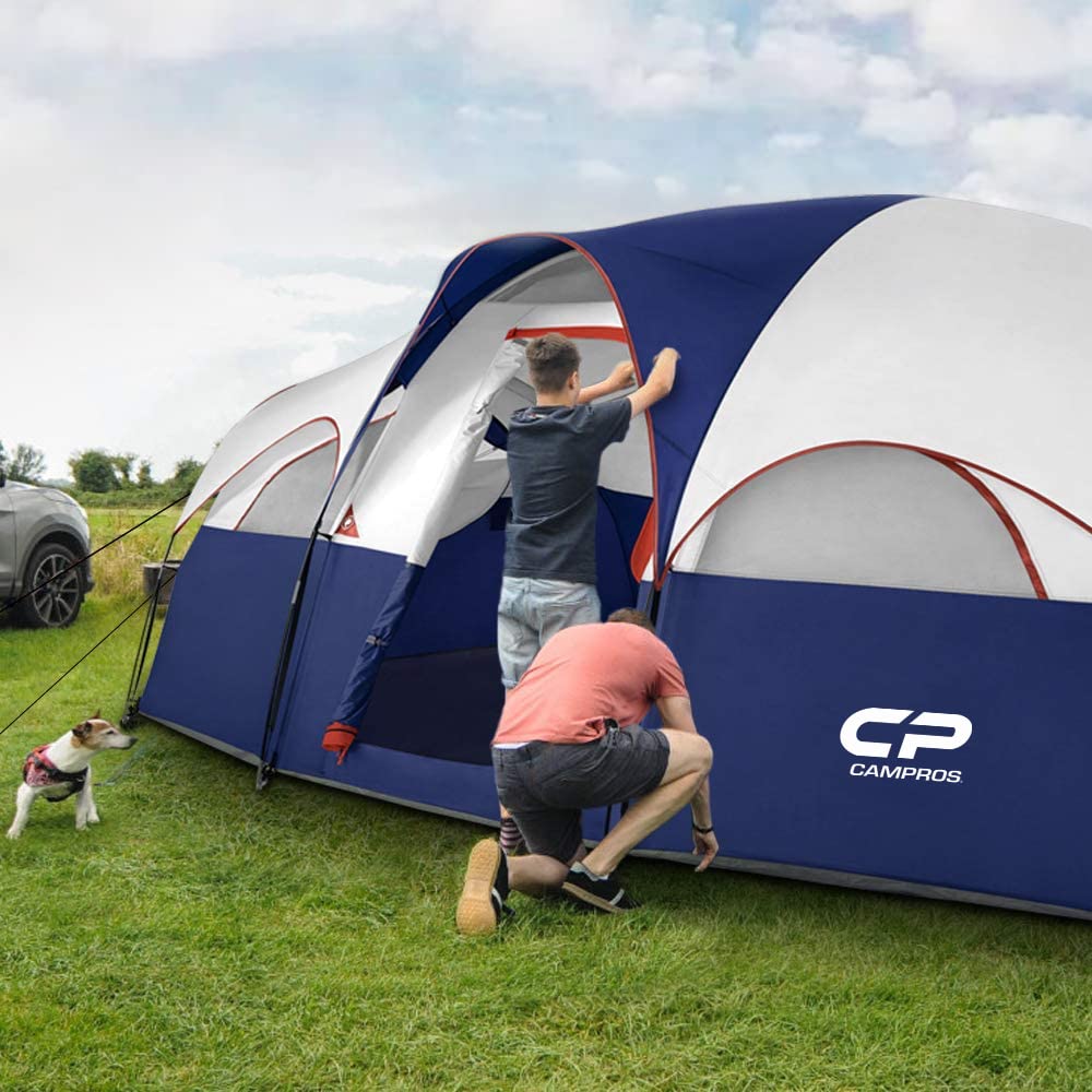 8-Person Weather-Resistant Family Tent with Room Divider