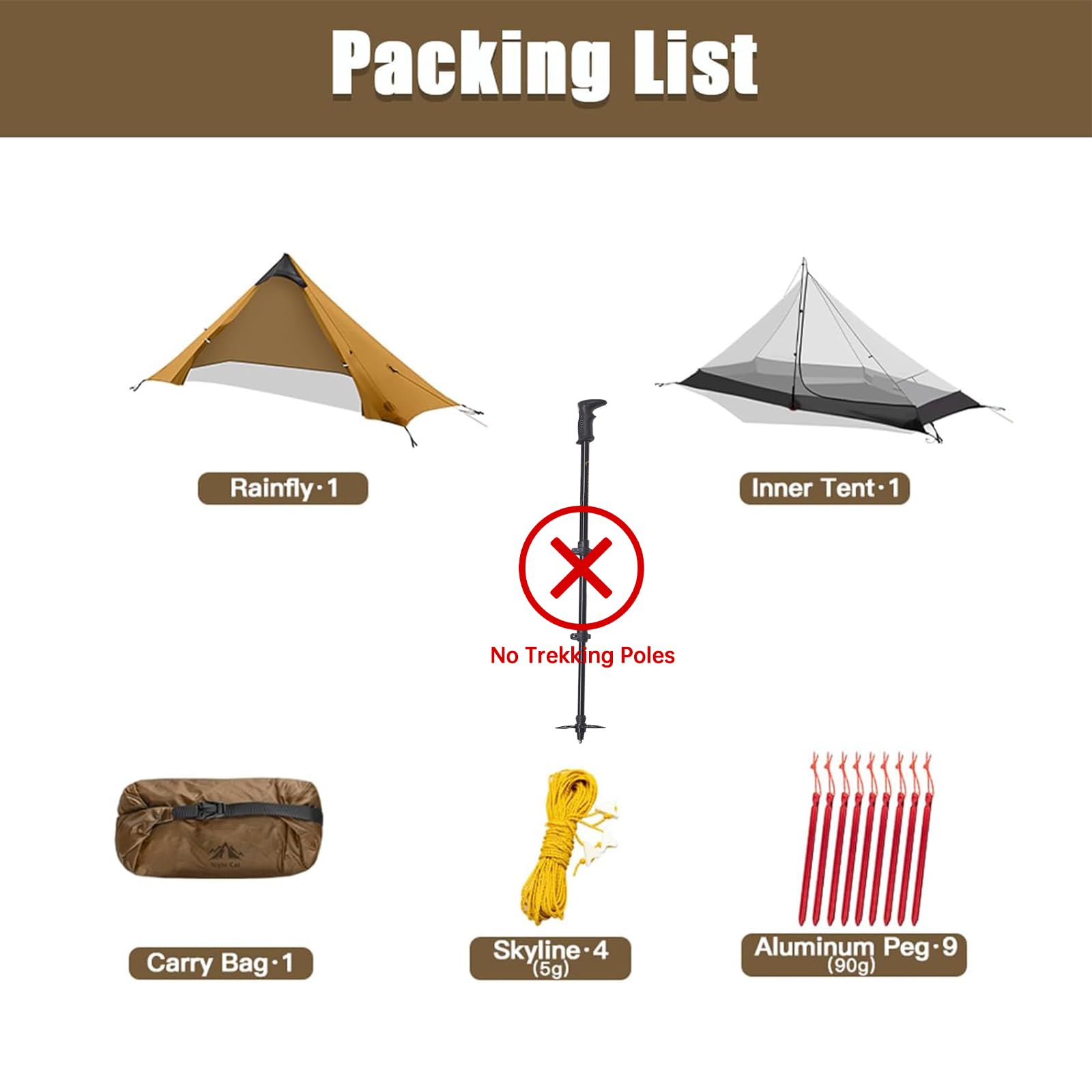 1-Person Ultralight Waterproof Backpacking Tent