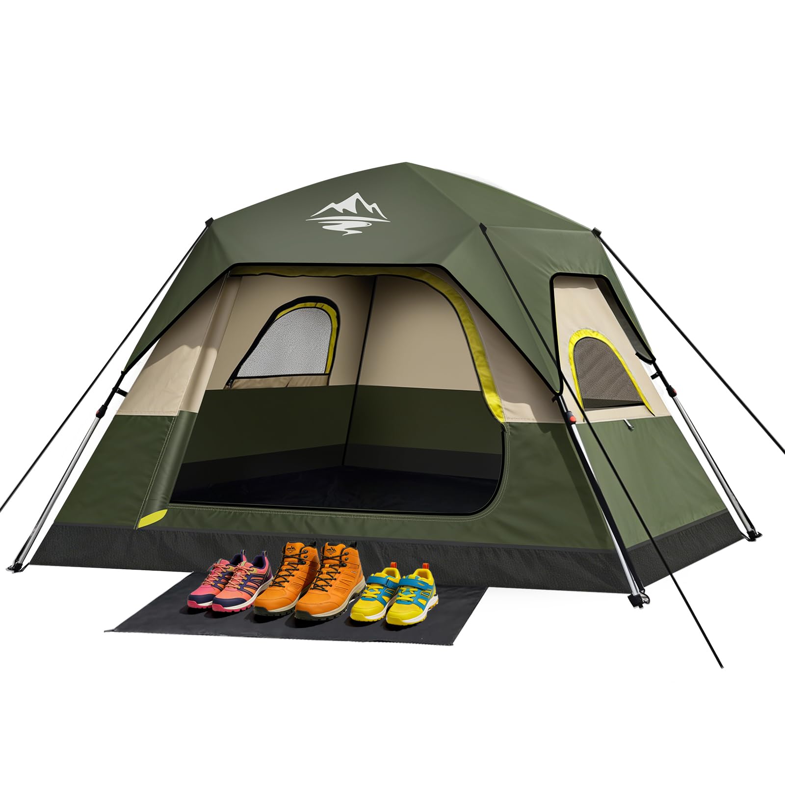 2-4 Person Instant Waterproof Camping Tent with Rainfly
