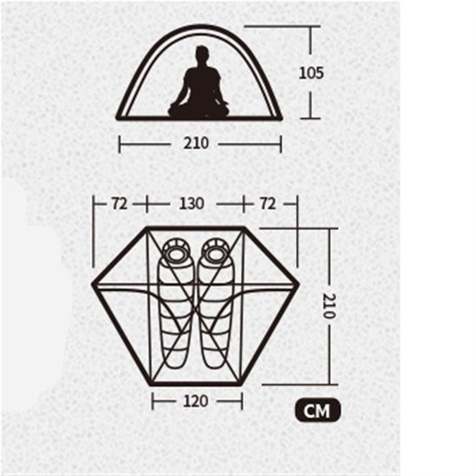 2-Person Ultralight 3-Season Camping Tent for Hiking