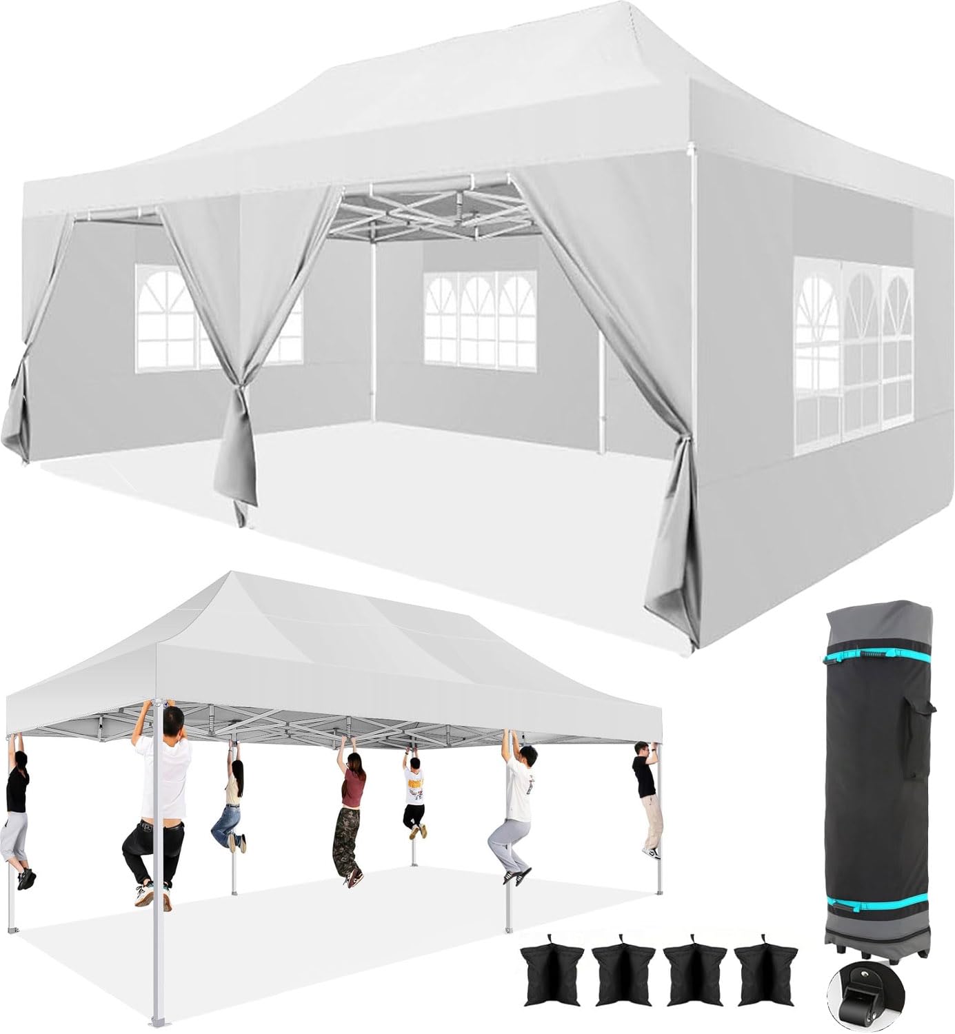 10x20 Commercial Heavy-Duty Pop-Up Party Canopy Tent