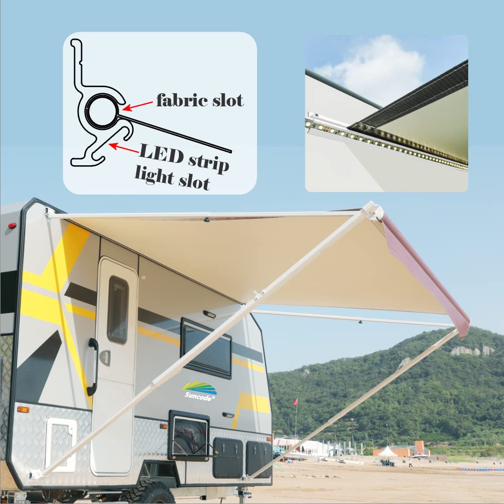 10x8FT Black Manual RV Awning Kit for Campers
