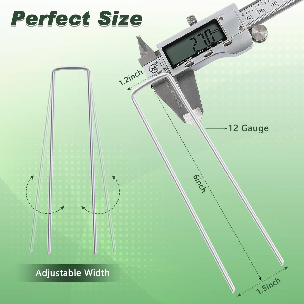 Galvanized 11-Gauge Garden Staples and Yard Stakes