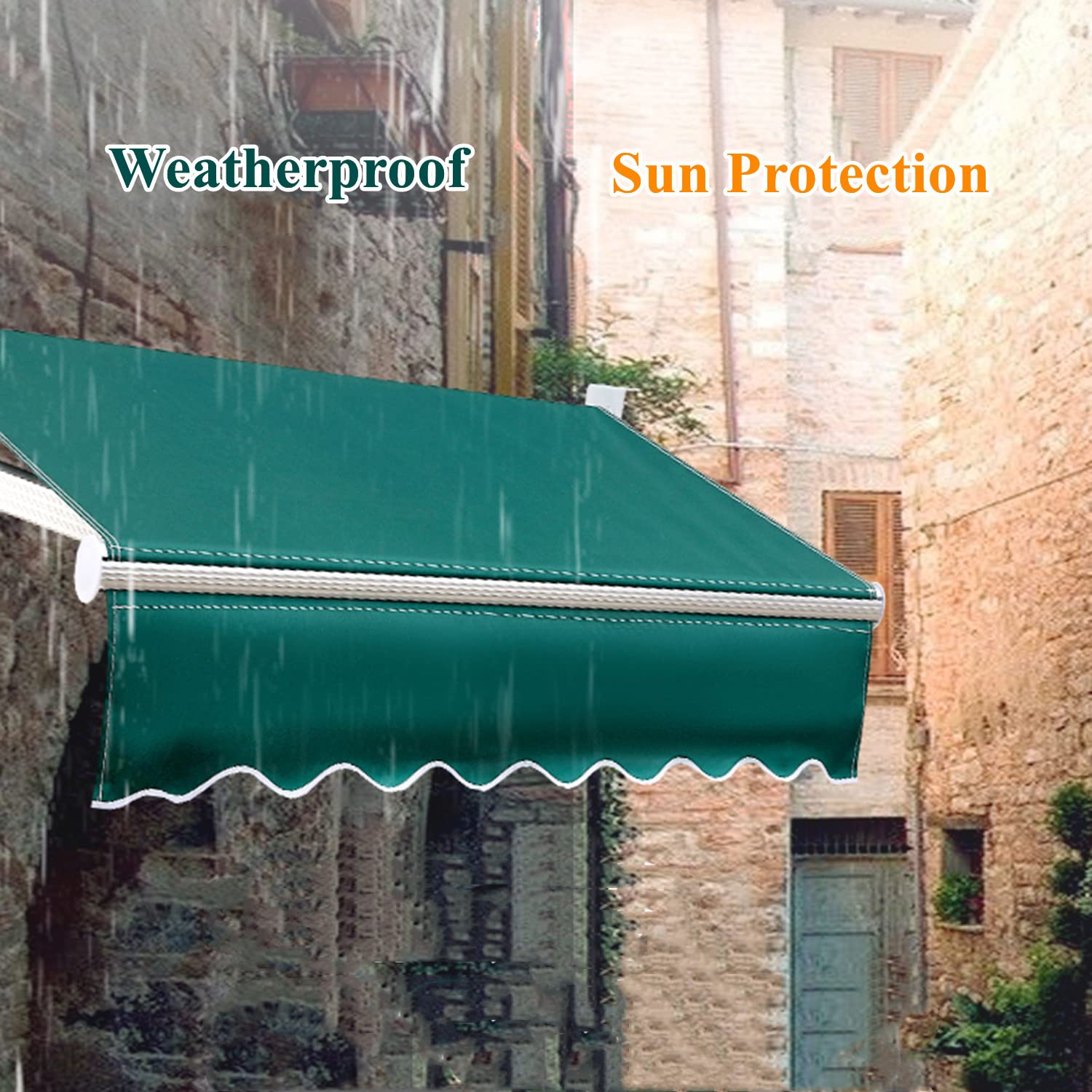 Adjustable Retractable Outdoor Awning Sun Shade Canopy