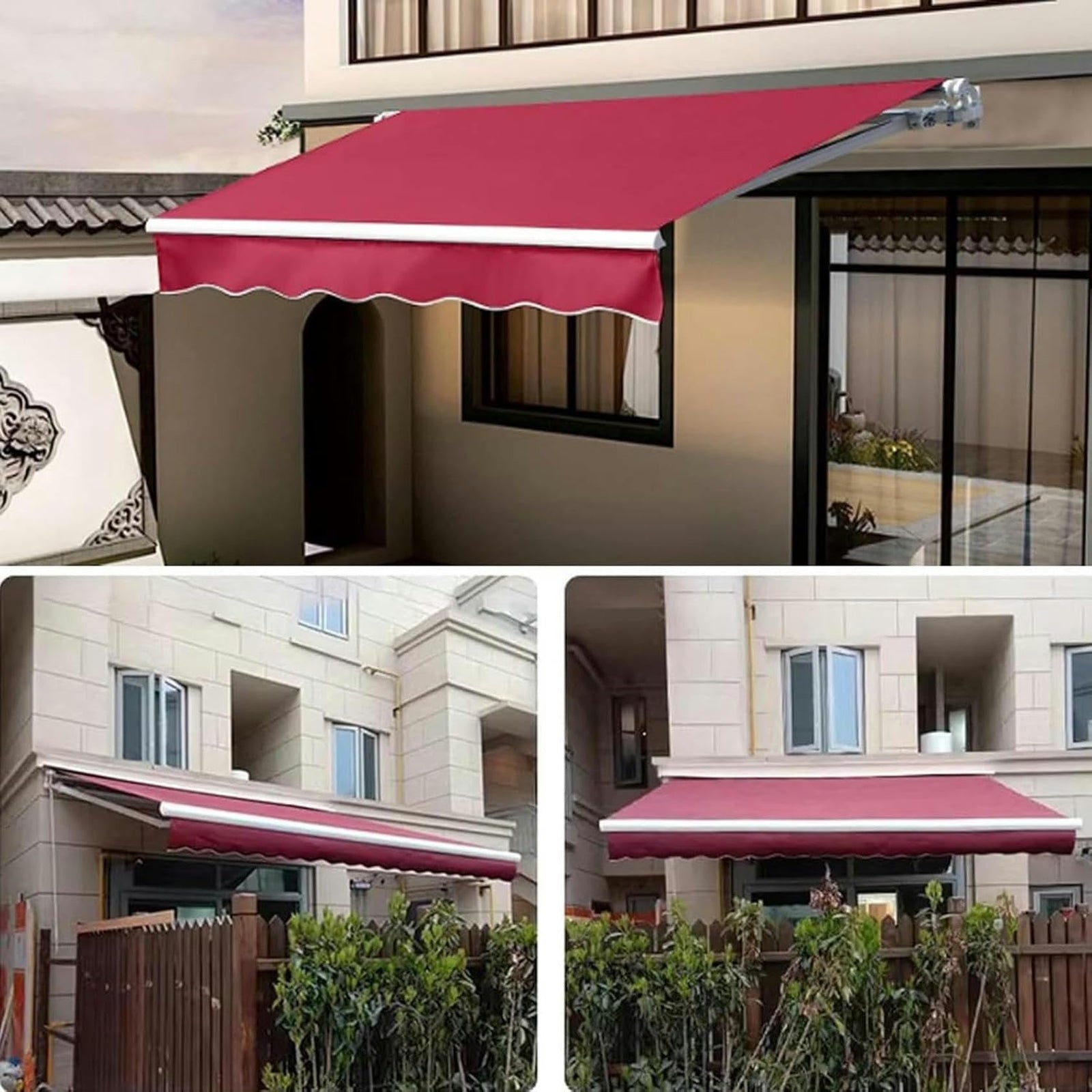 Manual Retractable Door and Window Awning with Crank