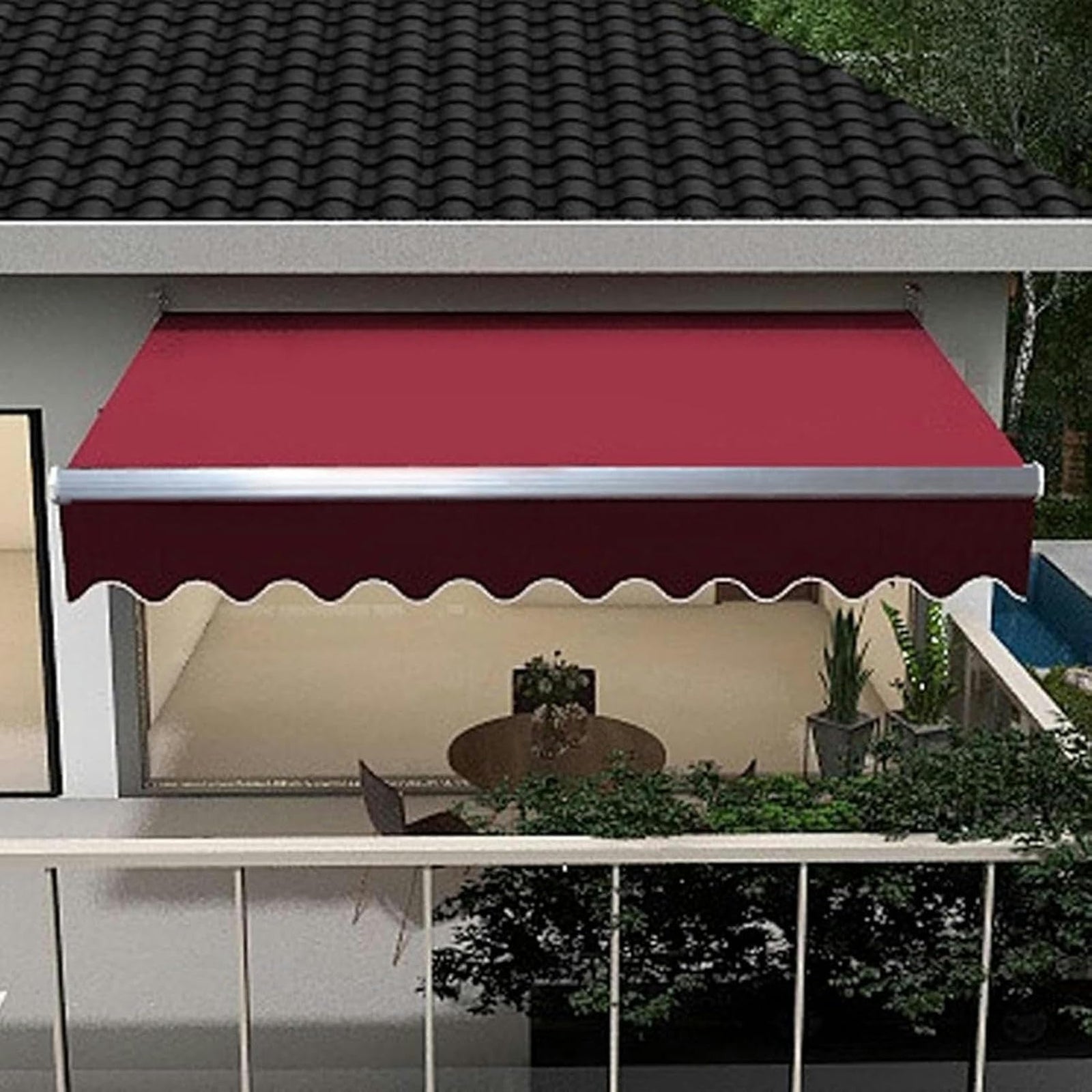 Manual Retractable Door and Window Awning with Crank