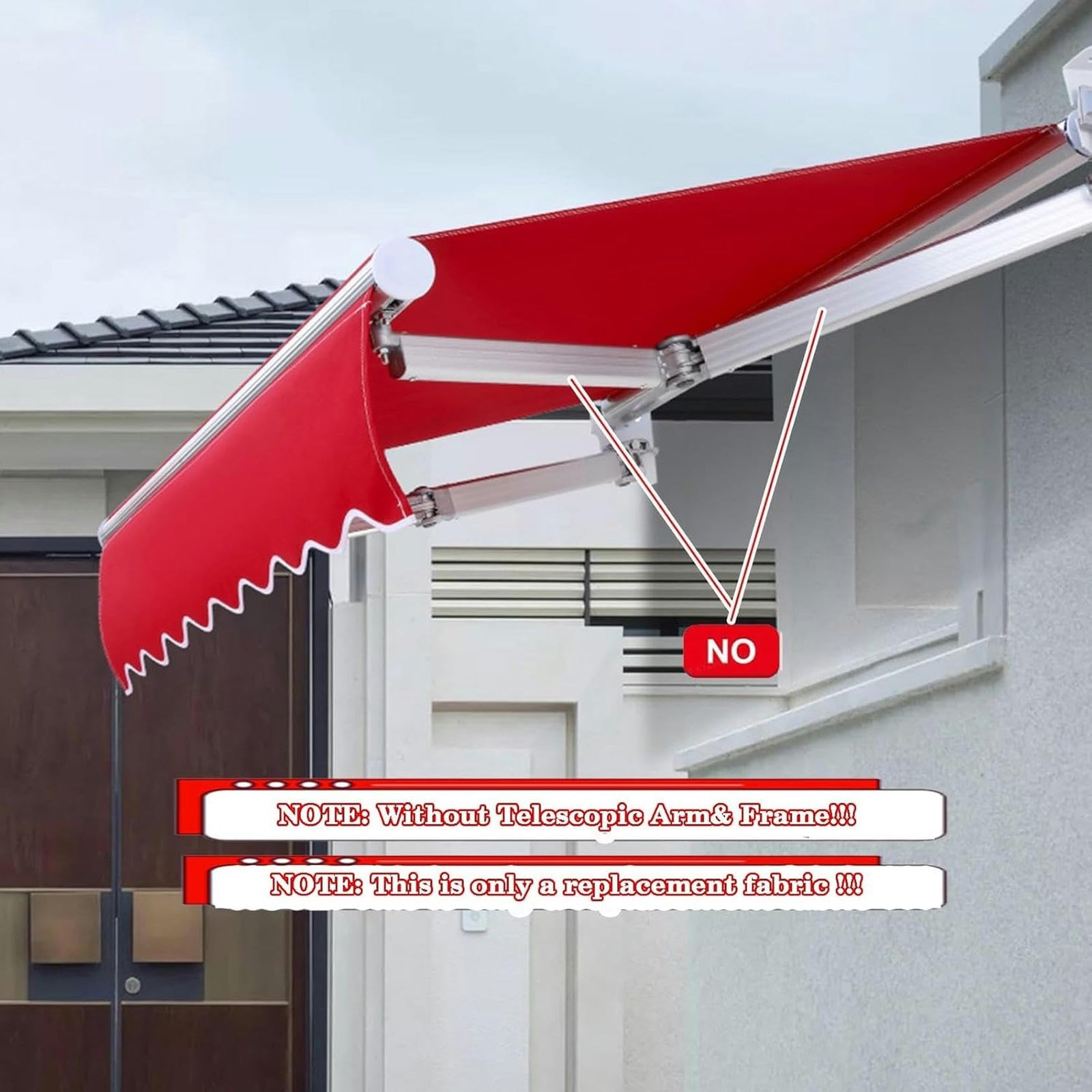 Manual Retractable Door and Window Awning with Crank
