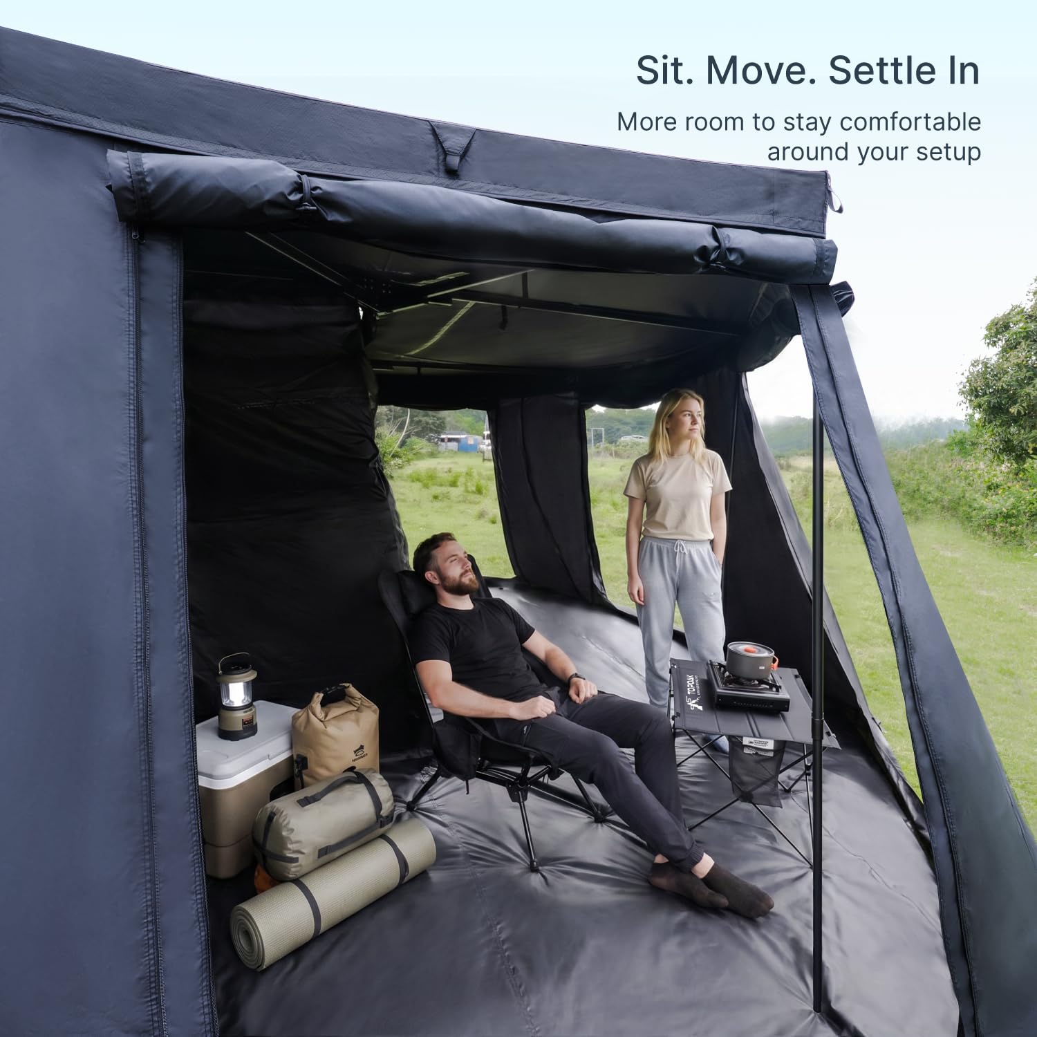 Driver-Side 270° Vehicle Awning Room with Floor Mat