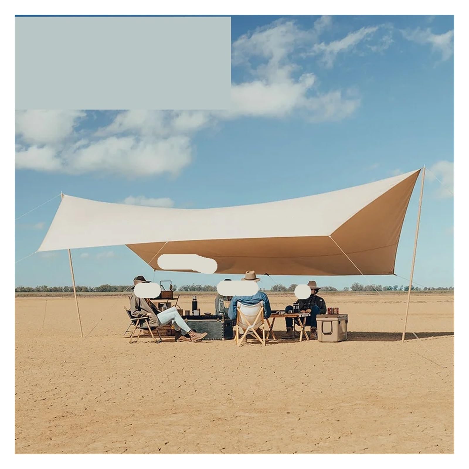 Hexagonal Cotton Sun Shelter Canopy for 5-8 People