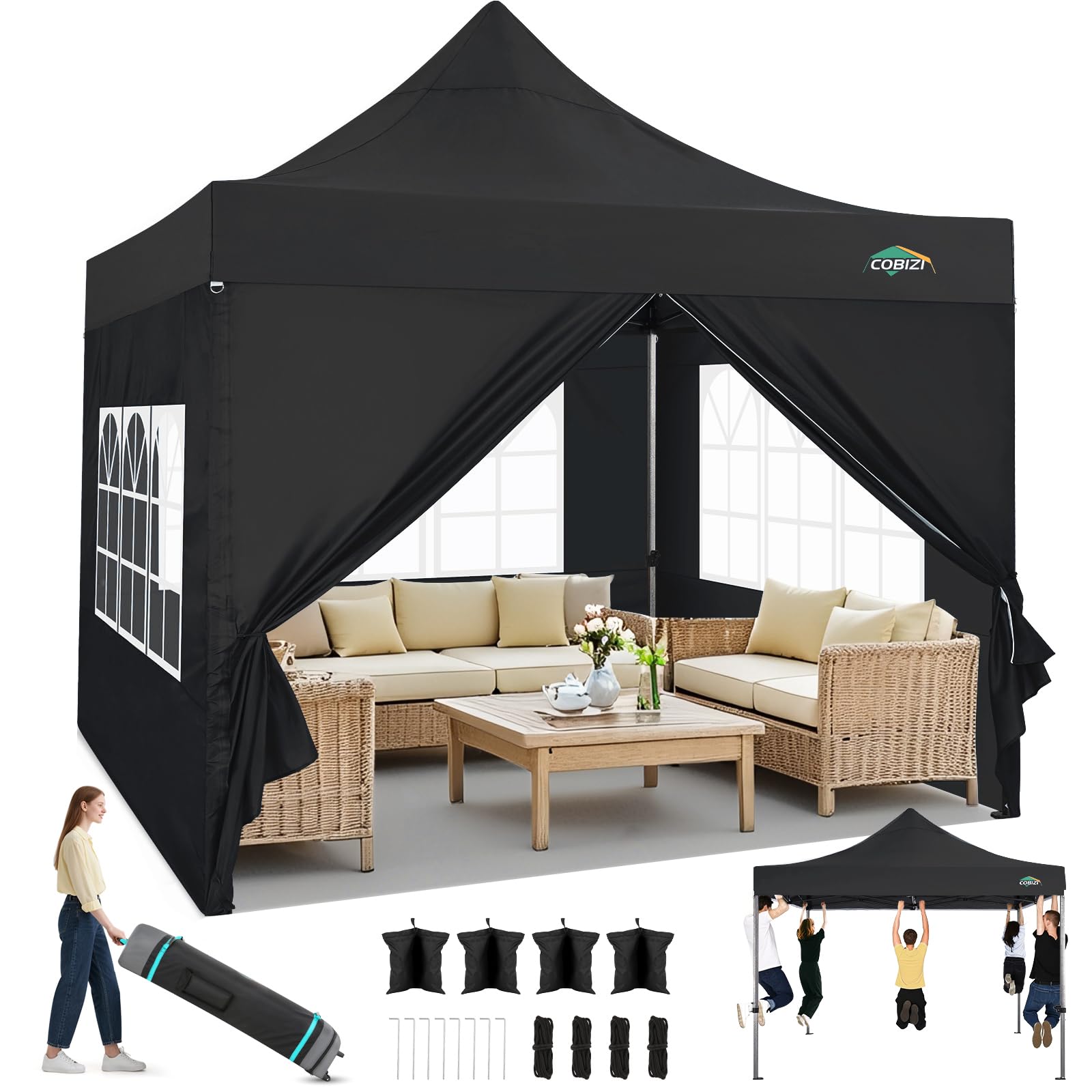 10x20 Commercial Heavy-Duty Pop-Up Party Canopy Tent