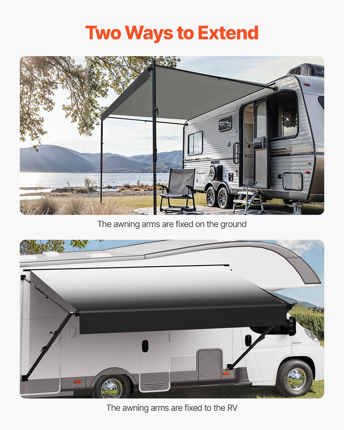 VEVOR Manual RV Awning Complete Kit for Campers
