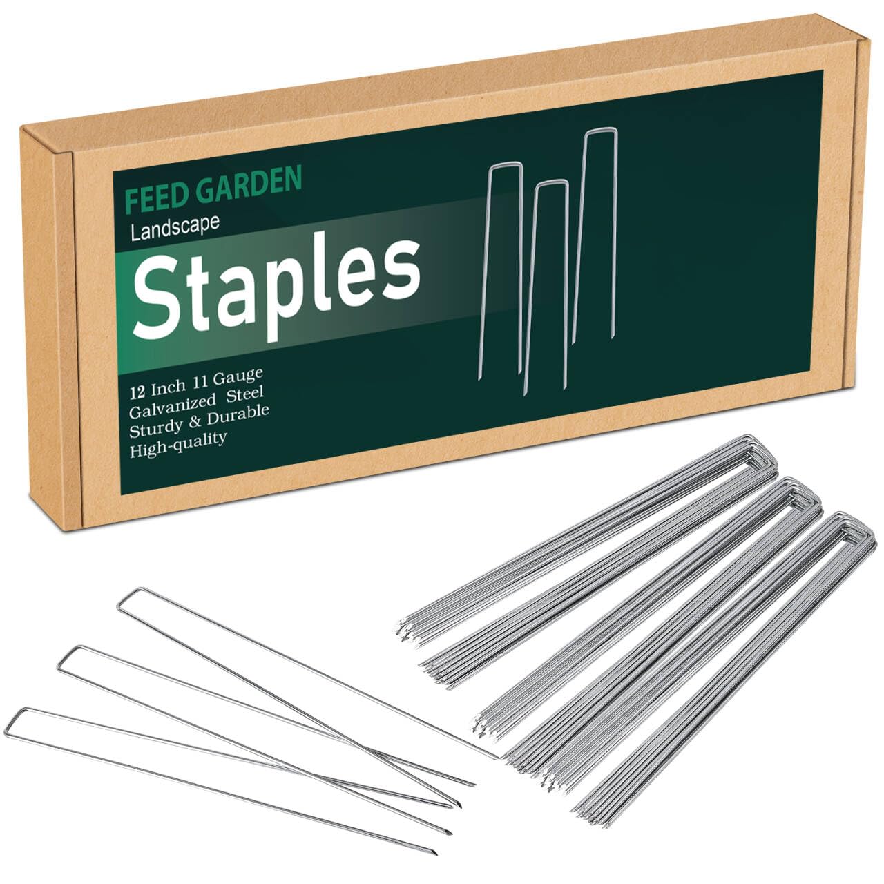 Galvanized 11-Gauge Garden Staples and Yard Stakes