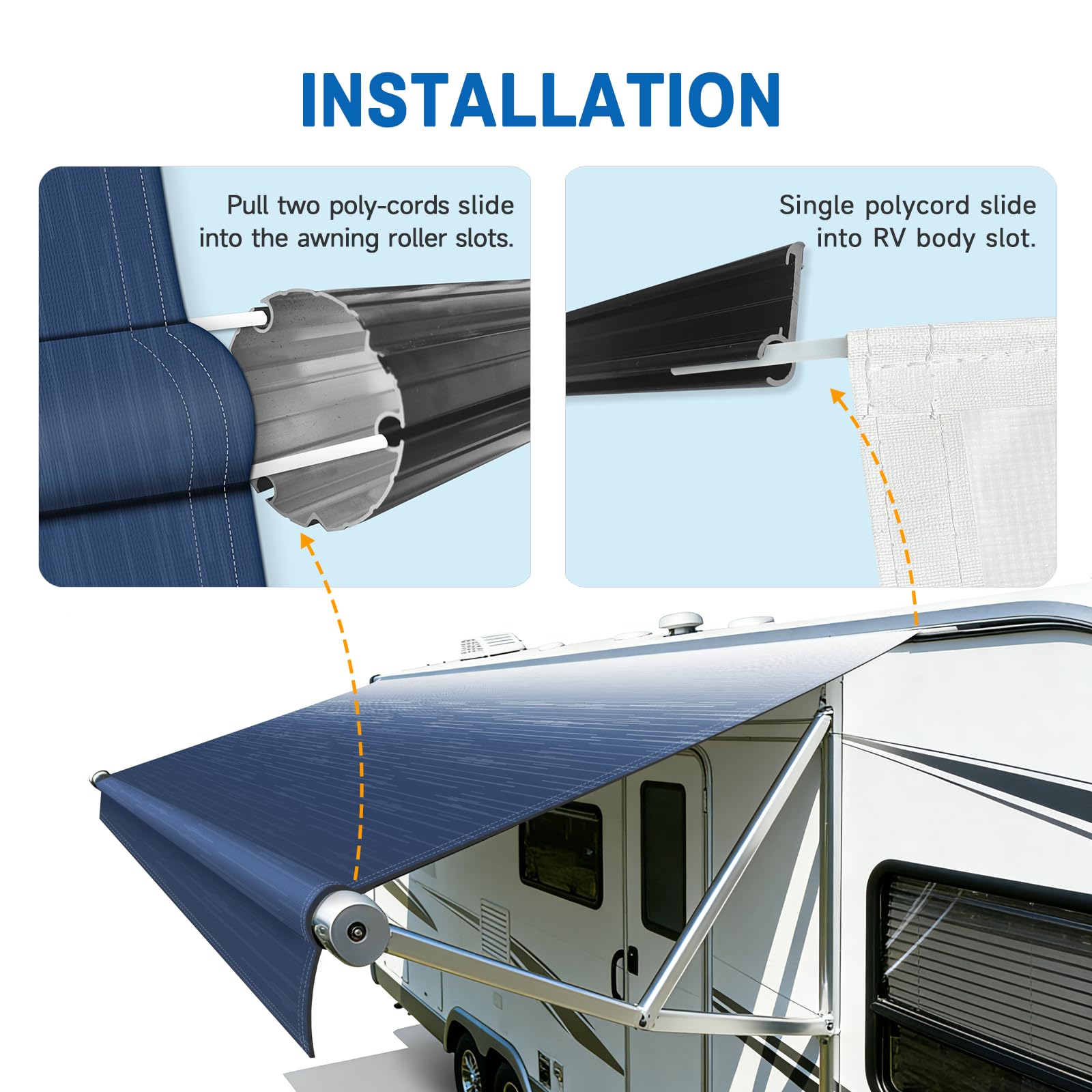 SHADEPLUS Heavy-Duty RV Awning Fabric Replacement