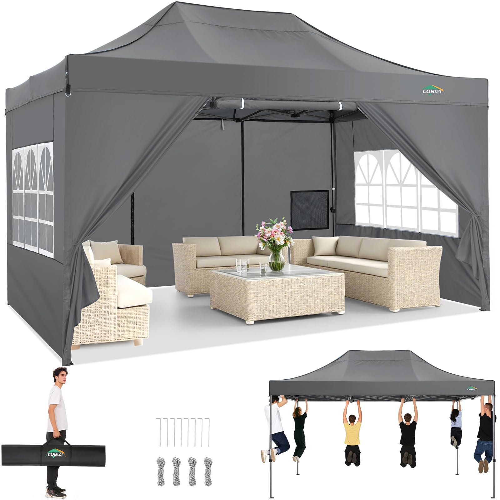 10x20 Commercial Heavy-Duty Pop-Up Party Canopy Tent