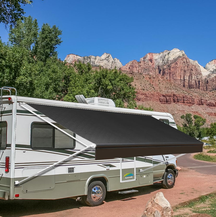 10x8FT Black Manual RV Awning Kit for Campers