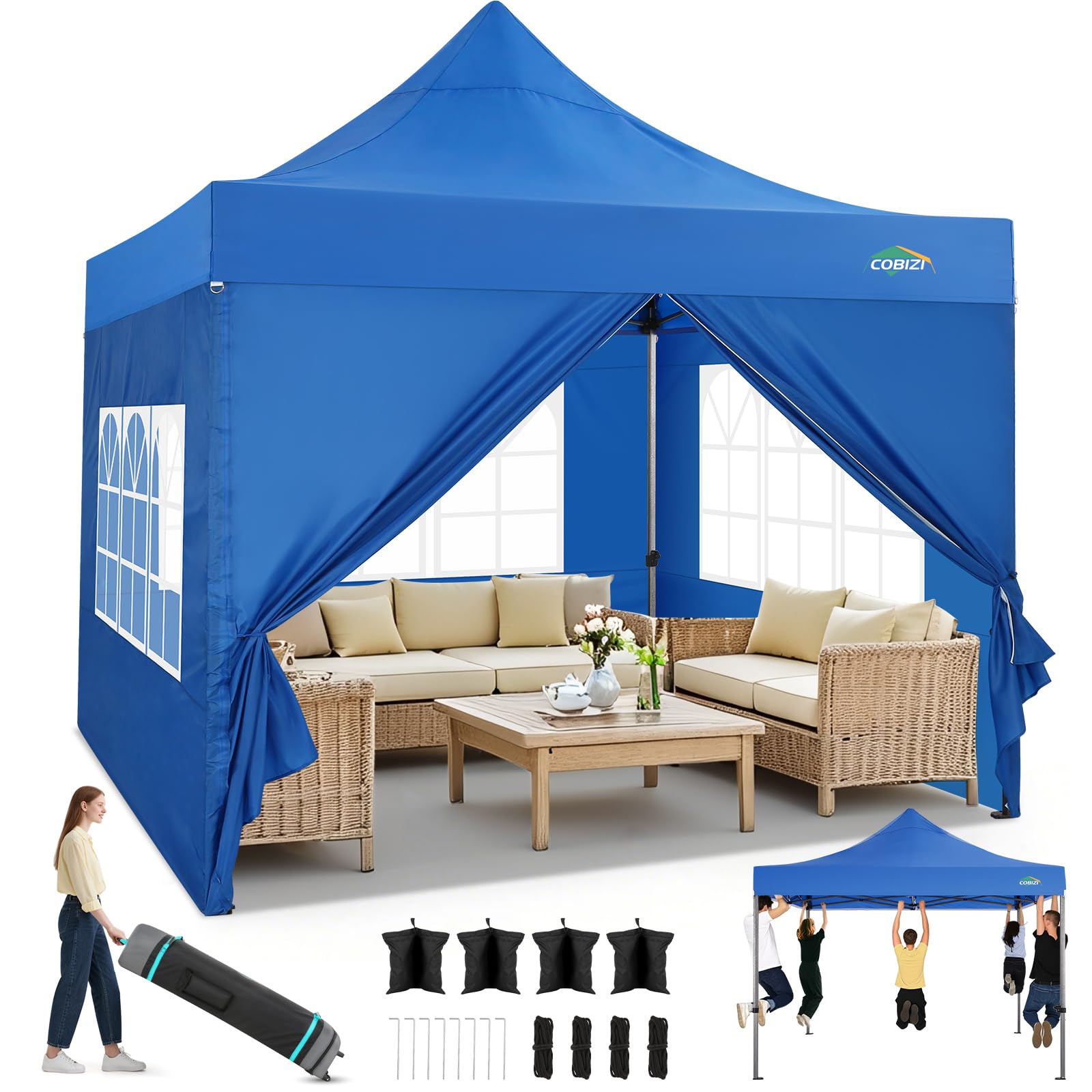 10x20 Commercial Heavy-Duty Pop-Up Party Canopy Tent