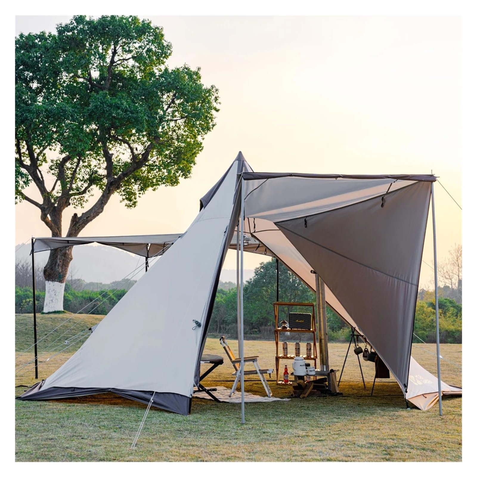 4-6 Person Waterproof Pyramid Camping Shelter Tent
