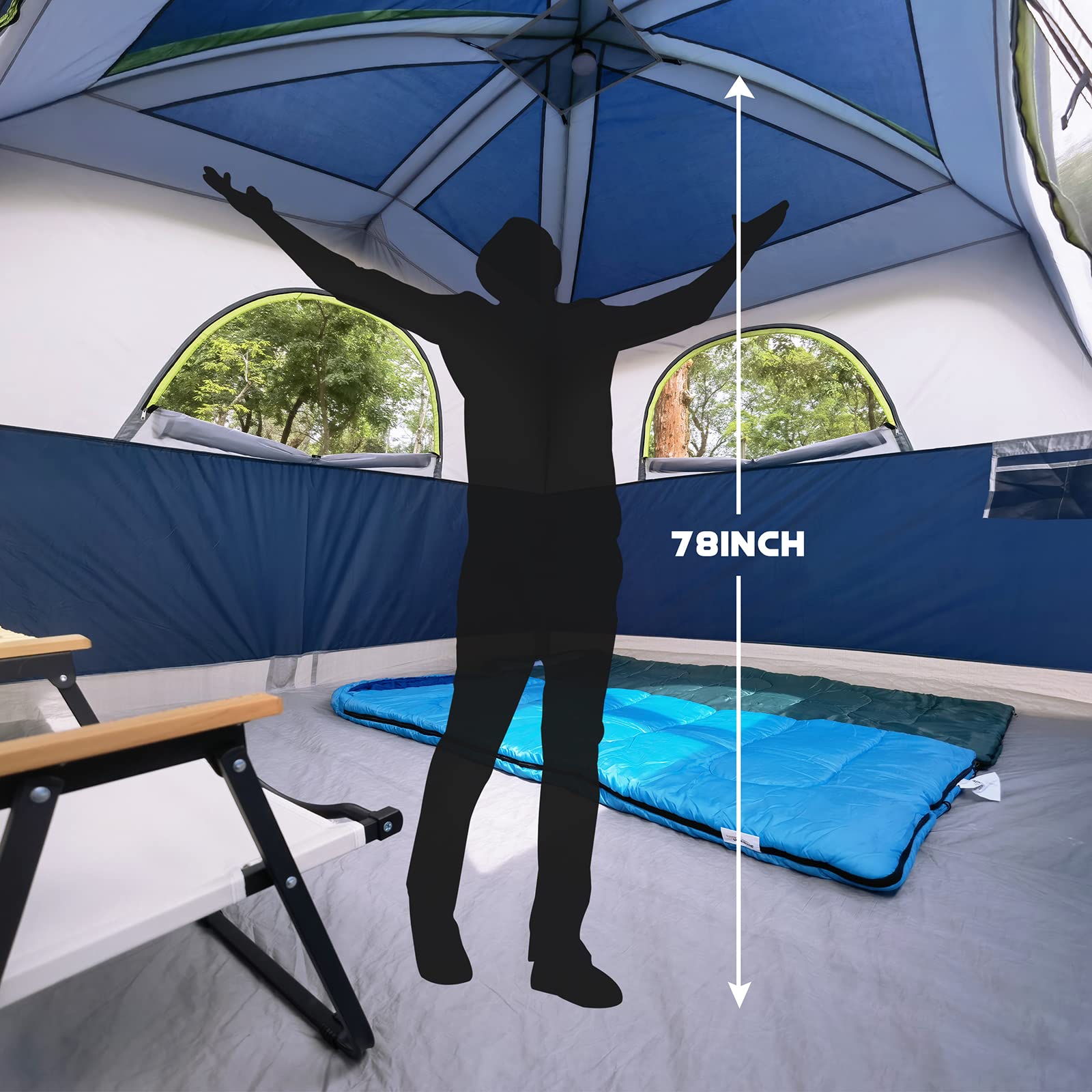 6-Person Waterproof Windproof Family Camping Tent