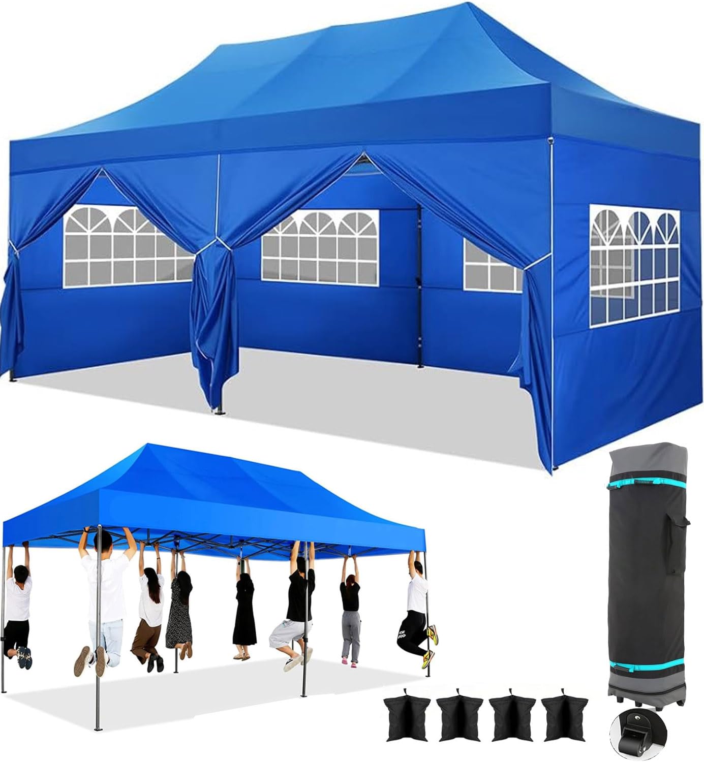 10x20 Commercial Heavy-Duty Pop-Up Party Canopy Tent