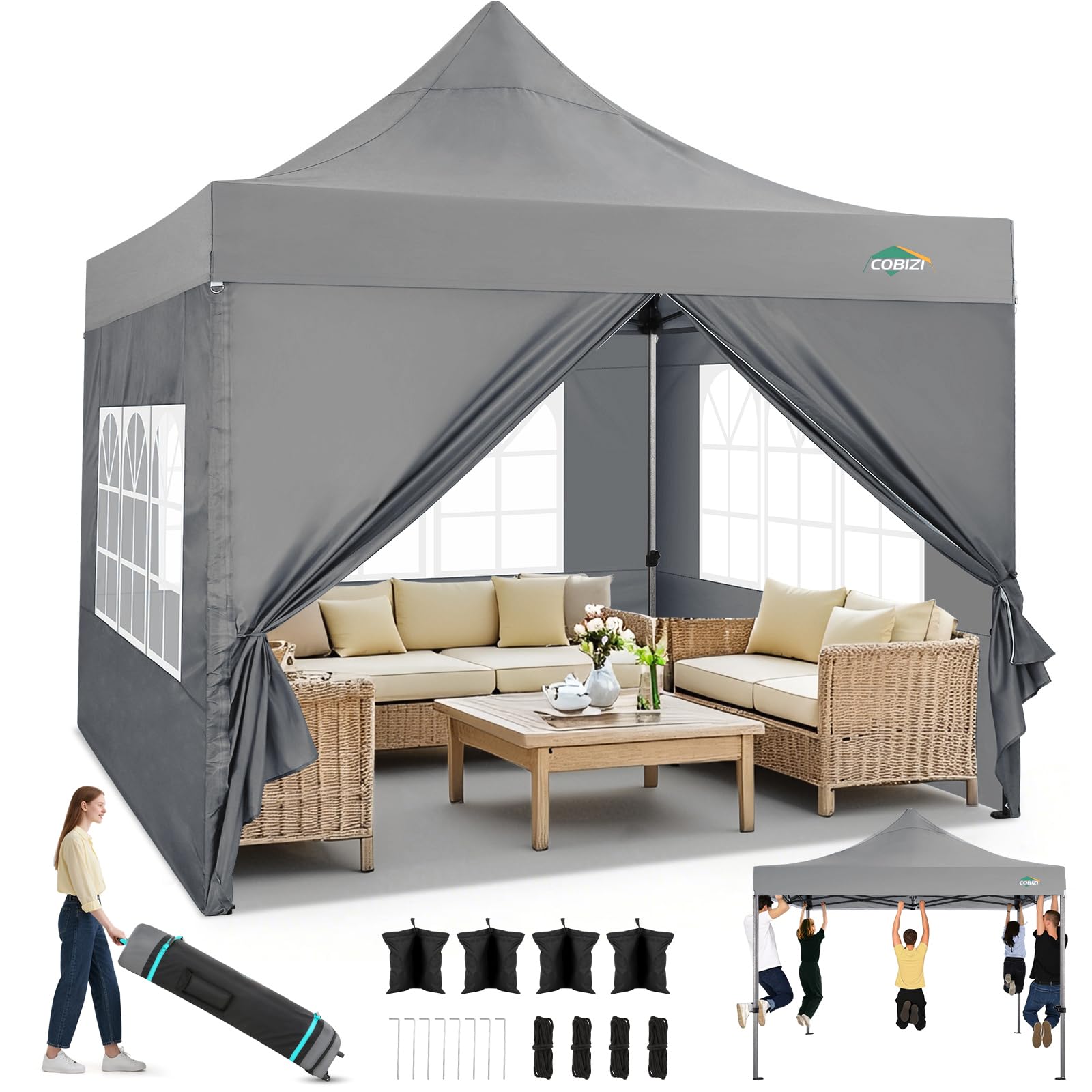 10x20 Commercial Heavy-Duty Pop-Up Party Canopy Tent
